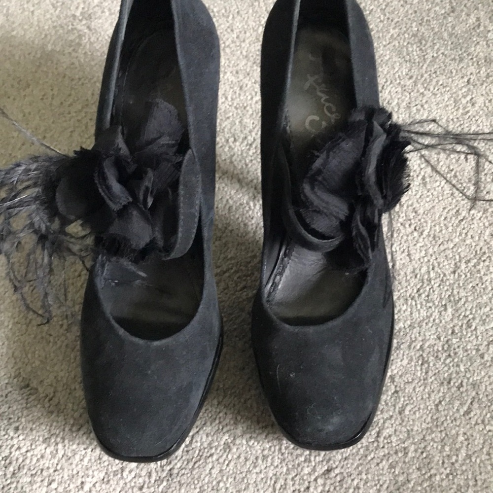 Alice + Olivia black suede platform pumps sz 8.5 - Picture 3 of 5